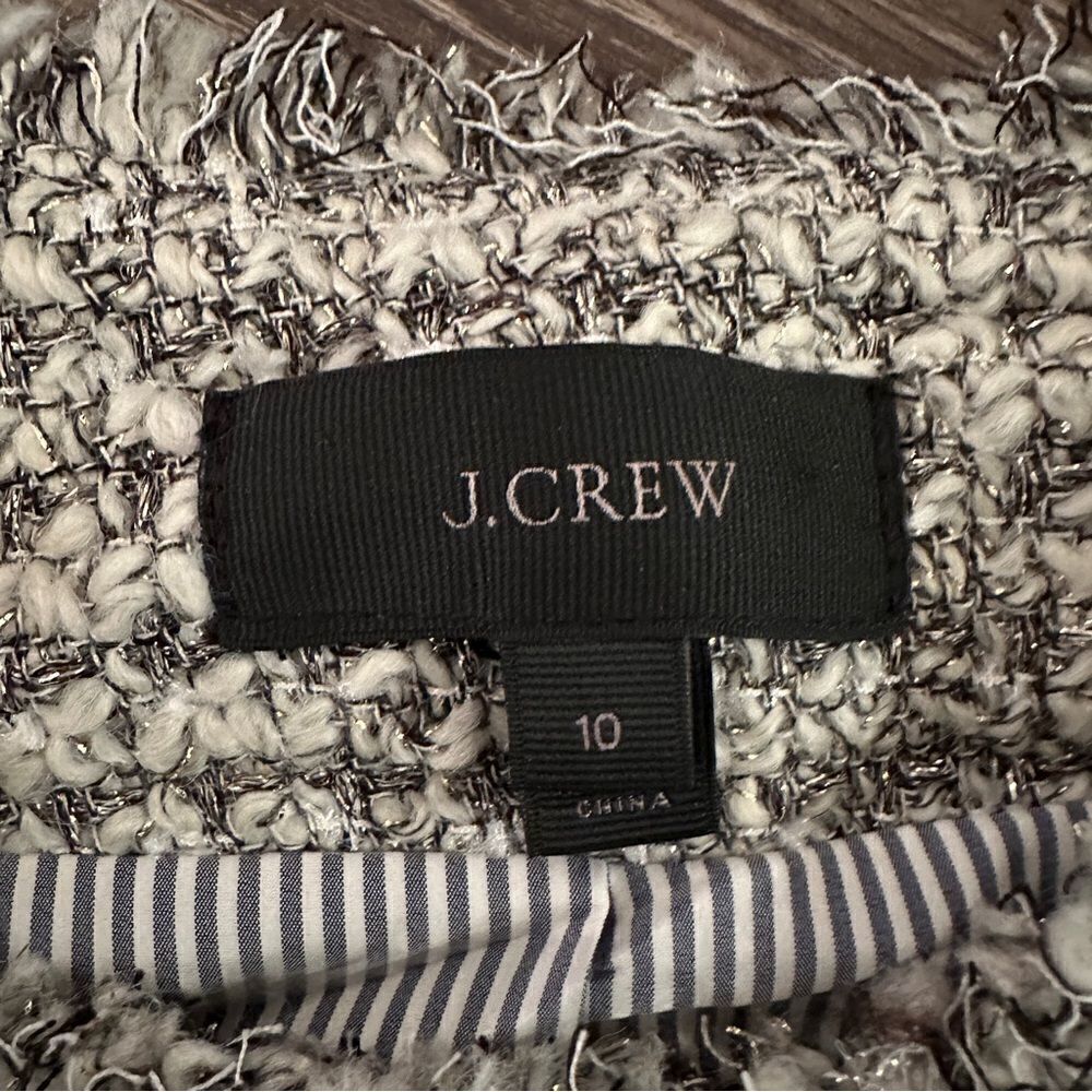 J. Crew Olympia Lady Jacket in Metallic Tweed Fringe Trim - Picture 6 of 11